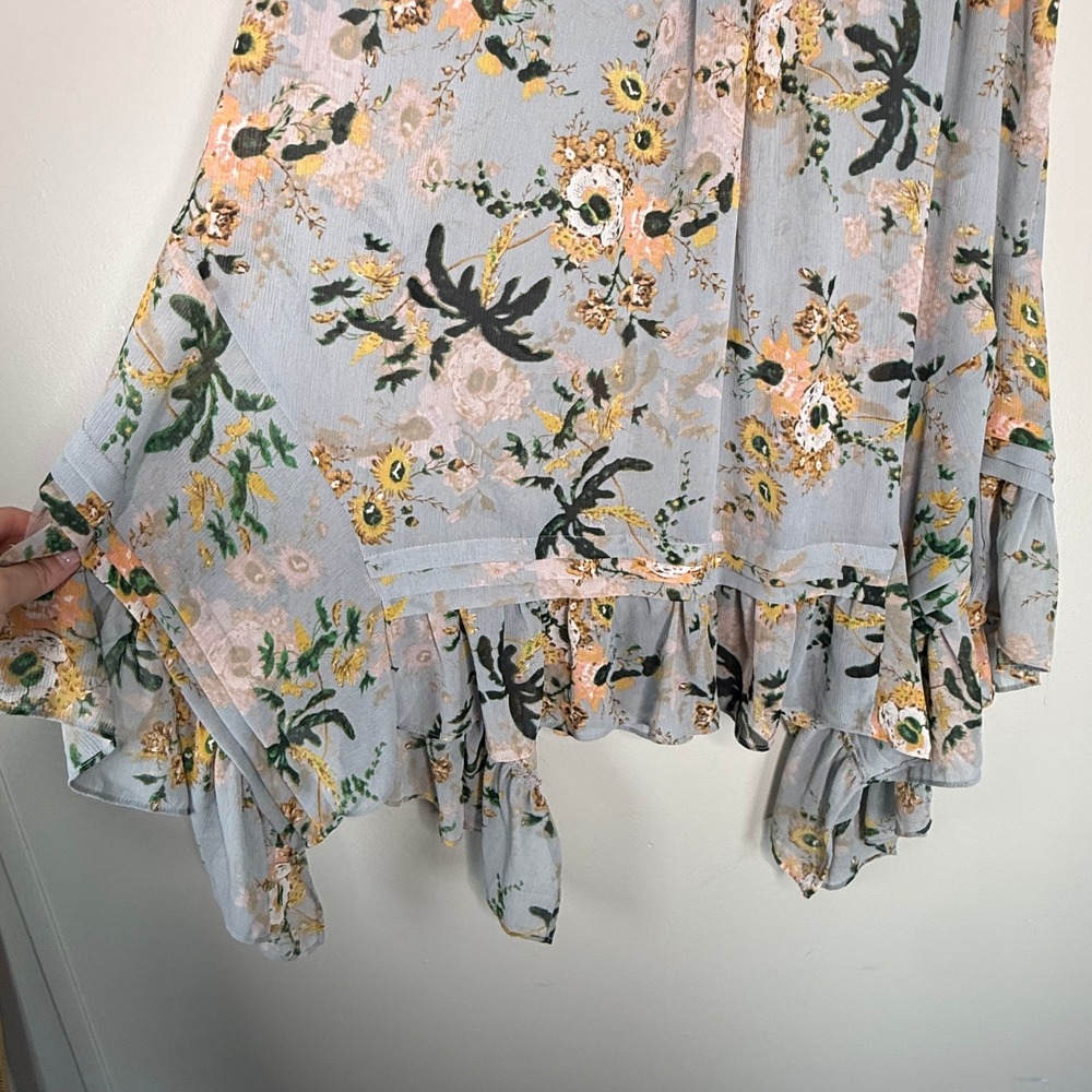 Maeve Anthropologie Size XS Floral Ruffle Asymmetric Hem Sleeveless Blouse Top - Picture 7 of 9